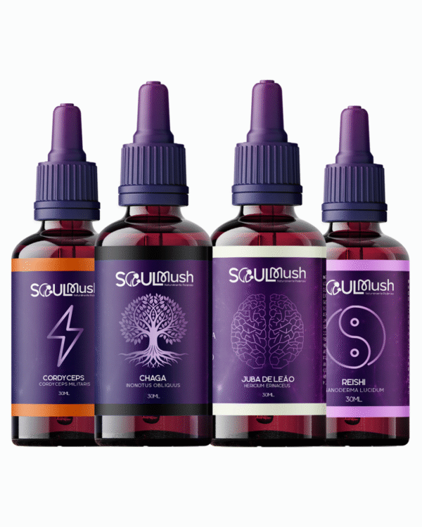 Kit 4 unidades de 30 ml - Cordyceps + Juba de Leão + Reishi + Chaga