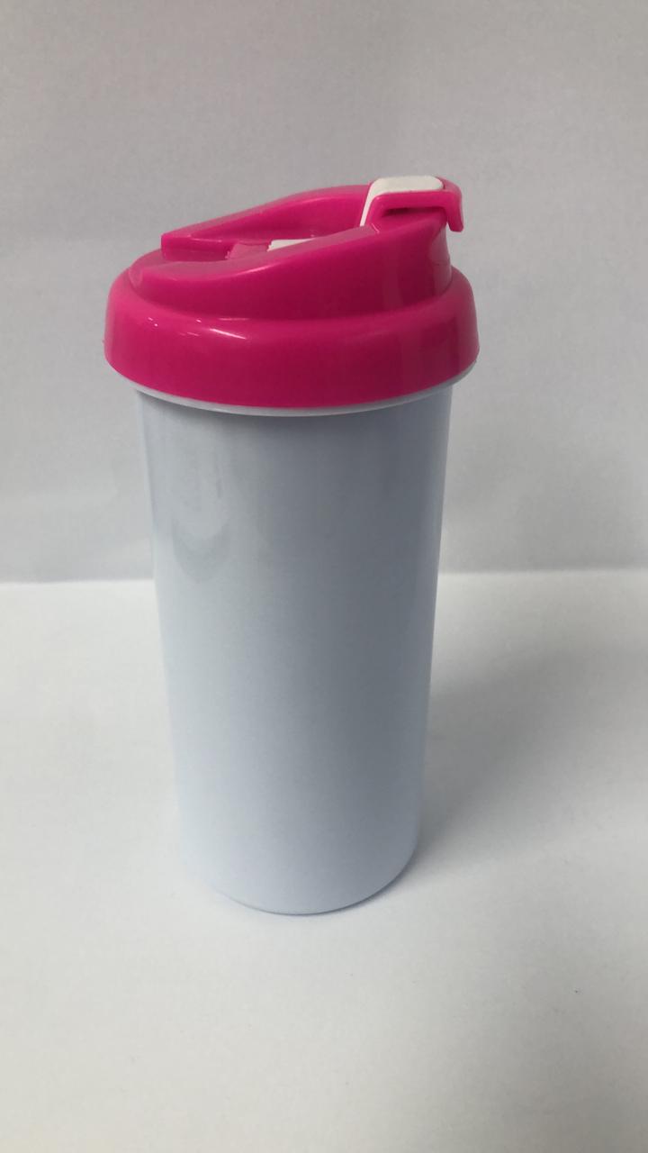 Squeeze branca com  tampa colorida