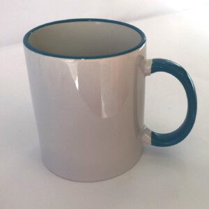 Caneca Cerâmica  borda e alça colorida